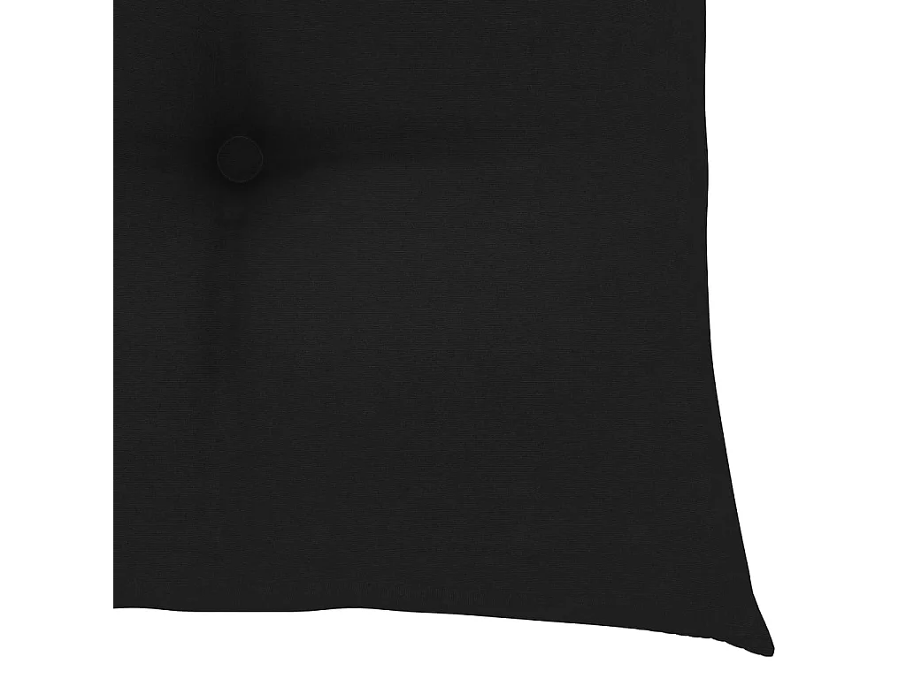 Chaise de jardin 2 pc avec coussin noir Bois de teck massif