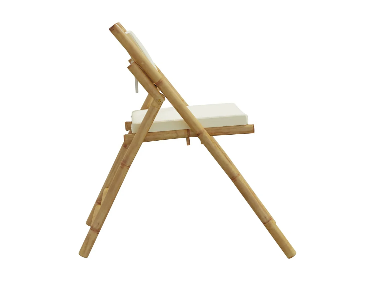 Chaise de bistro pliante lot de 2 et coussin blanc crème