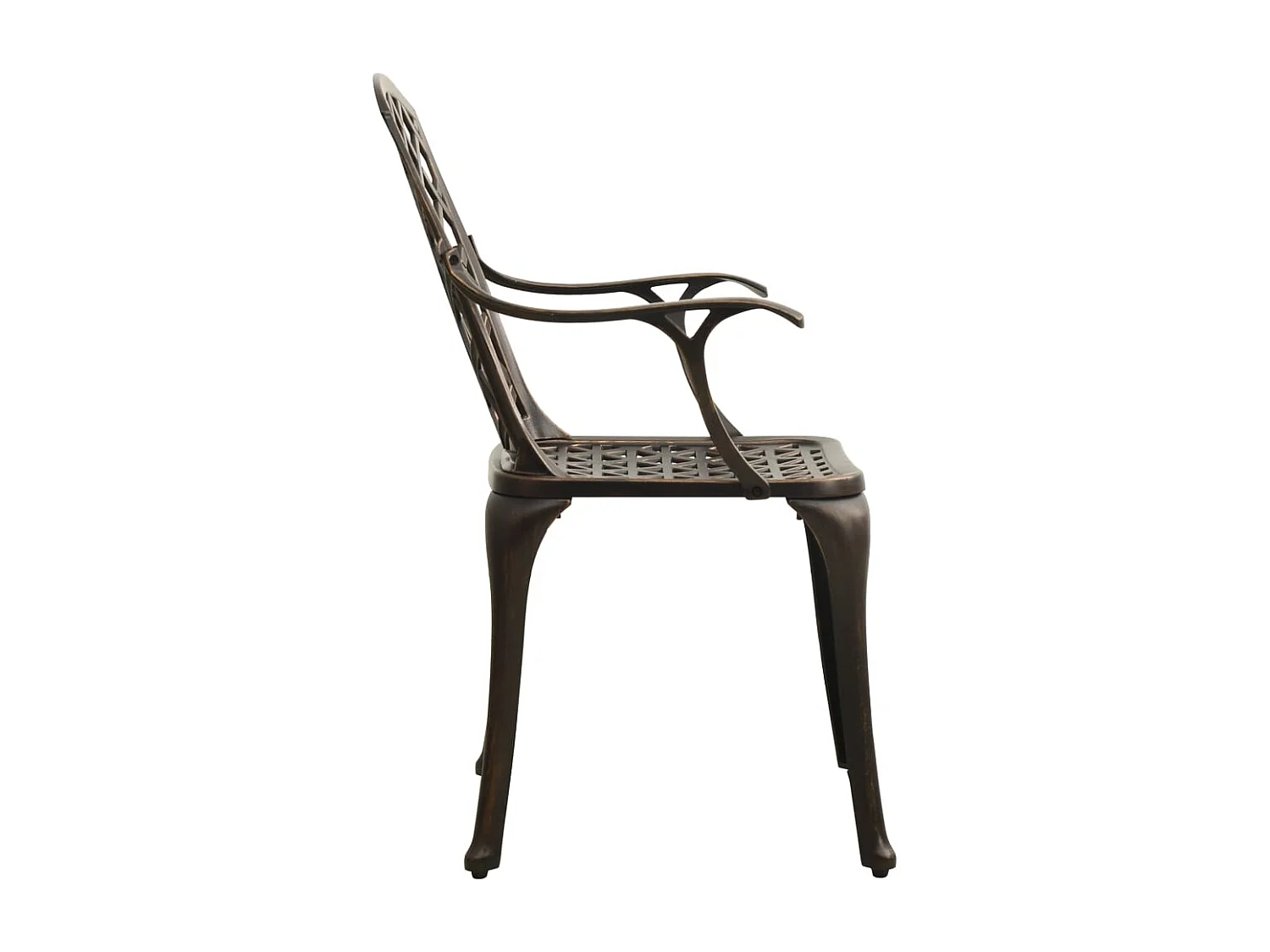 Chaise de jardin lot de 6 fonte d'aluminium bronze