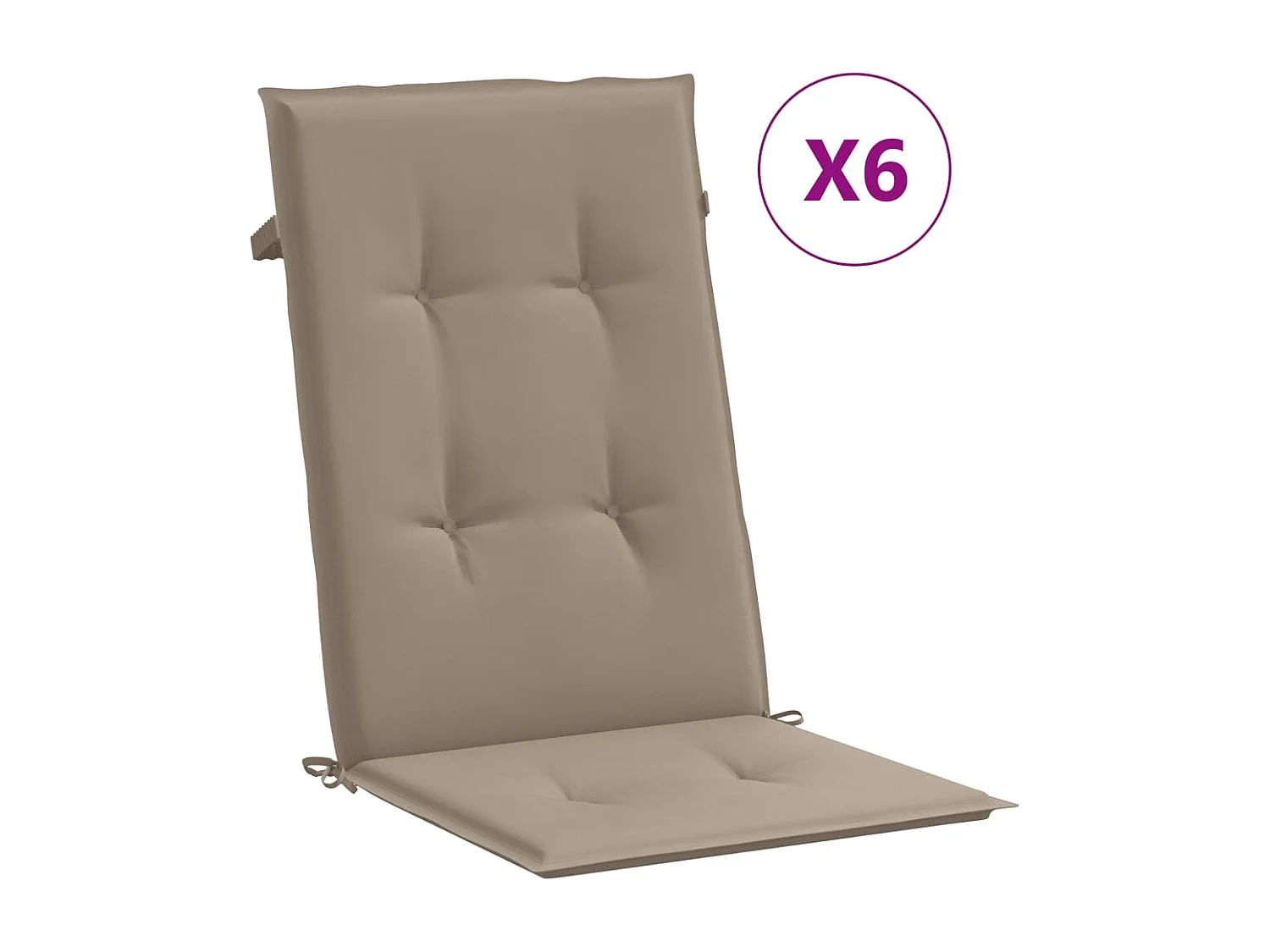 Chaise de jardin inclinable et coussin lot de 6 bois teck