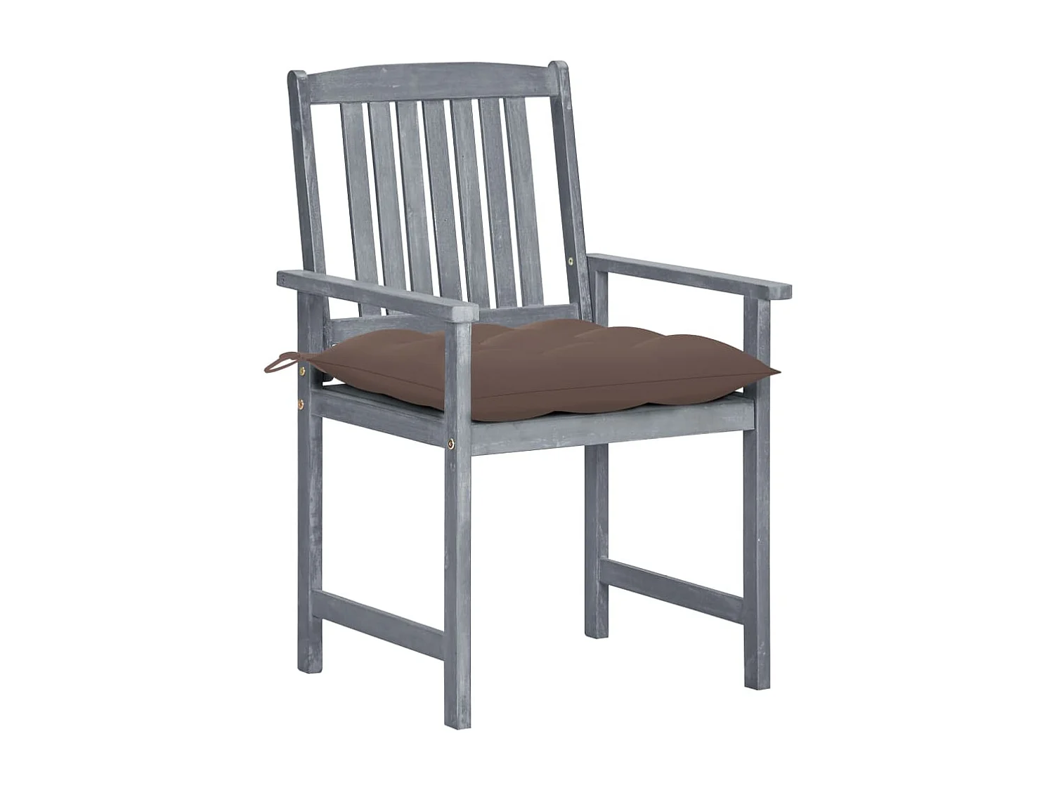 Chaise de jardin avec coussin 8 pc Bois d'acacia solide Gris 22