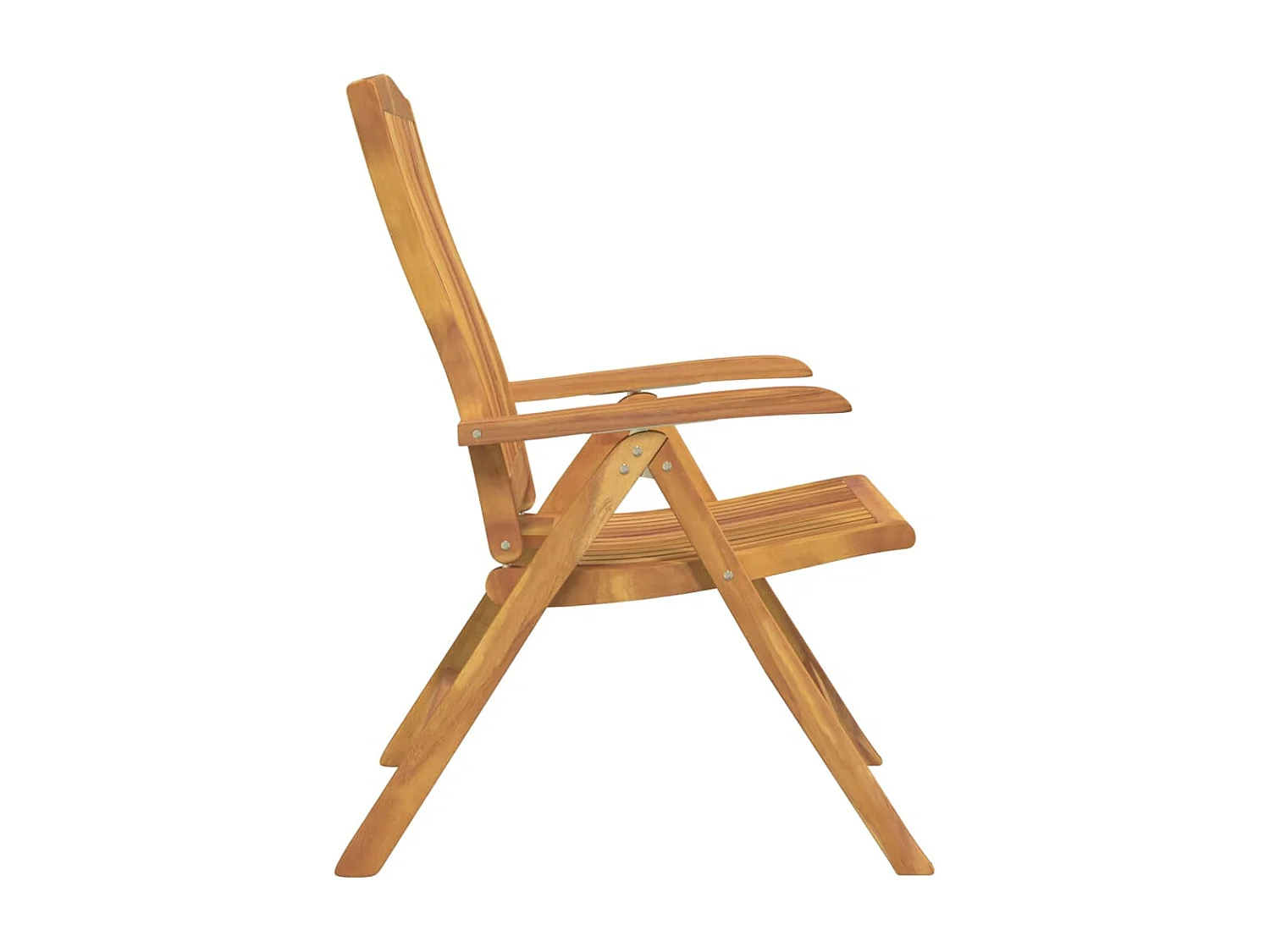 Chaise de jardin inclinable 4pc et coussin bois massif teck
