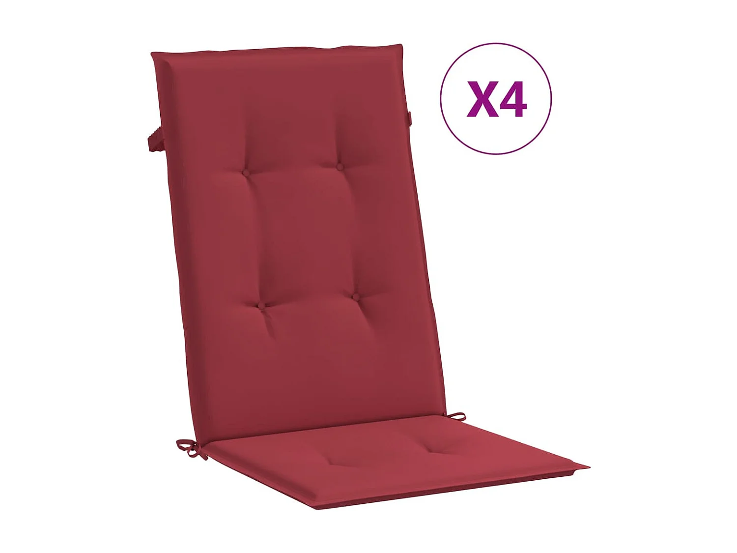 Chaise de jardin inclinable 4pc et coussin bois massif teck