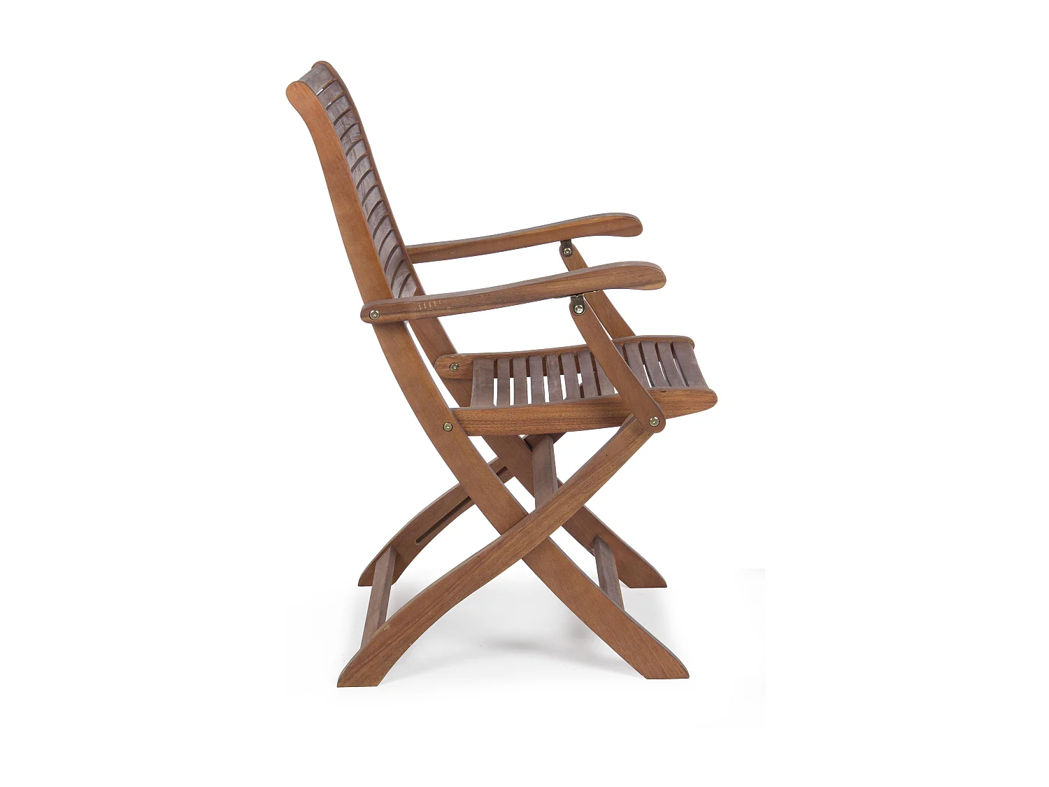 Lot de 2 chaises pliantes d’extérieur NOEMI avec accoudoirs – bois d’acacia huilé