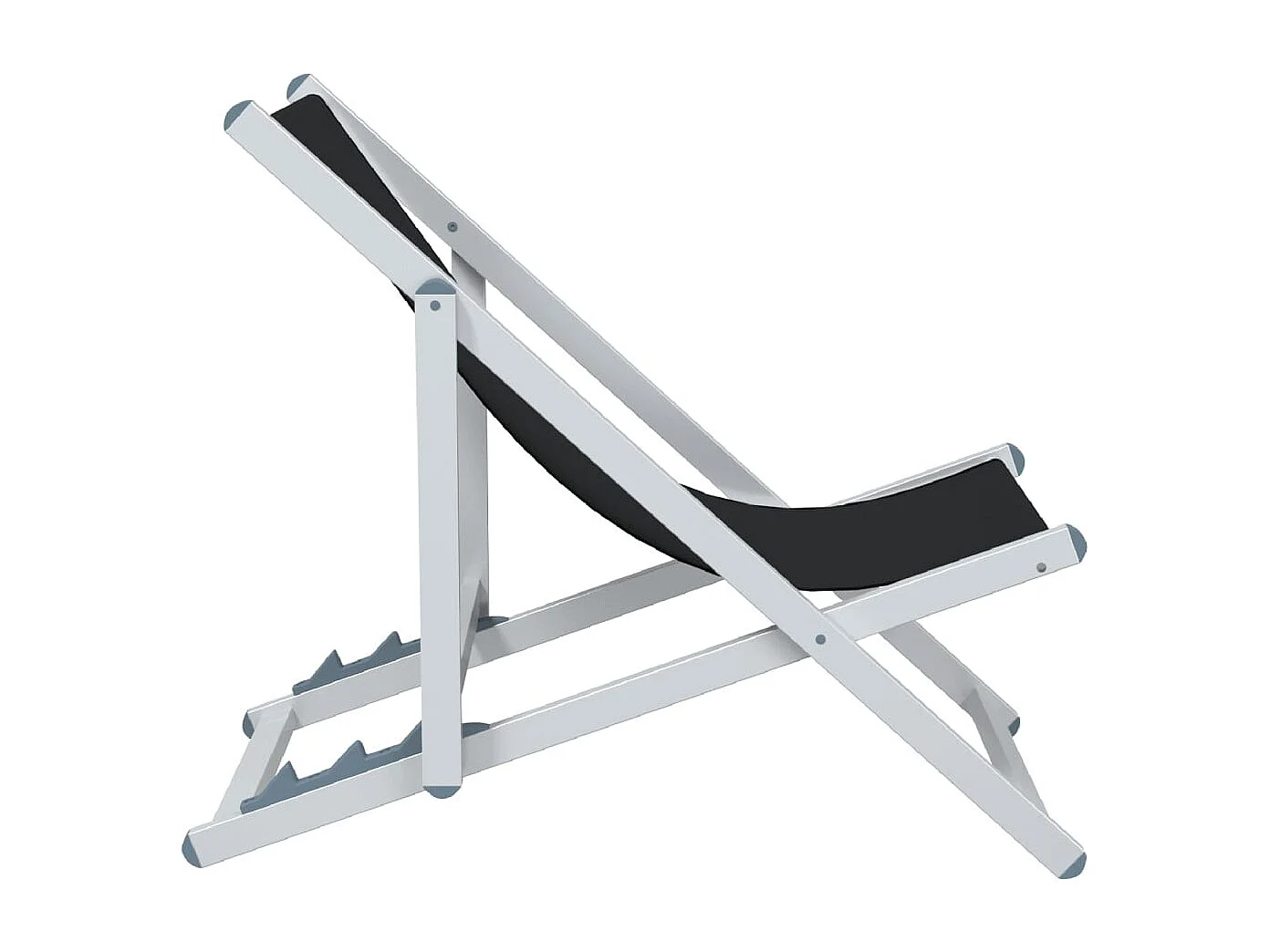 Chaise de plage pliante 2 pc noir aluminium et textilène