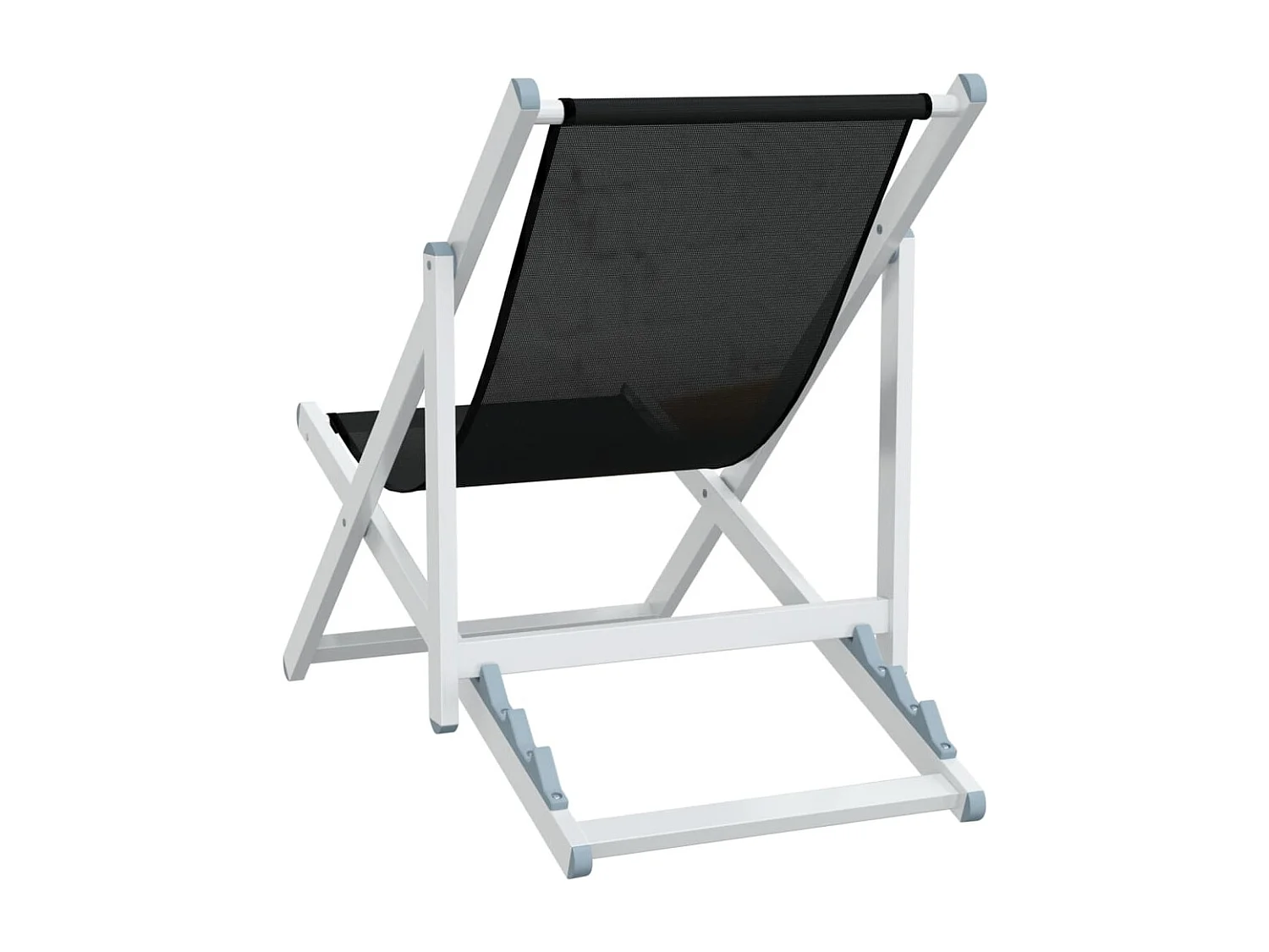 Chaise de plage pliante 2 pc noir aluminium et textilène