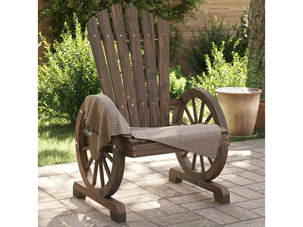 Chaise de jardin Adirondack 2 pc bois de sapin massif