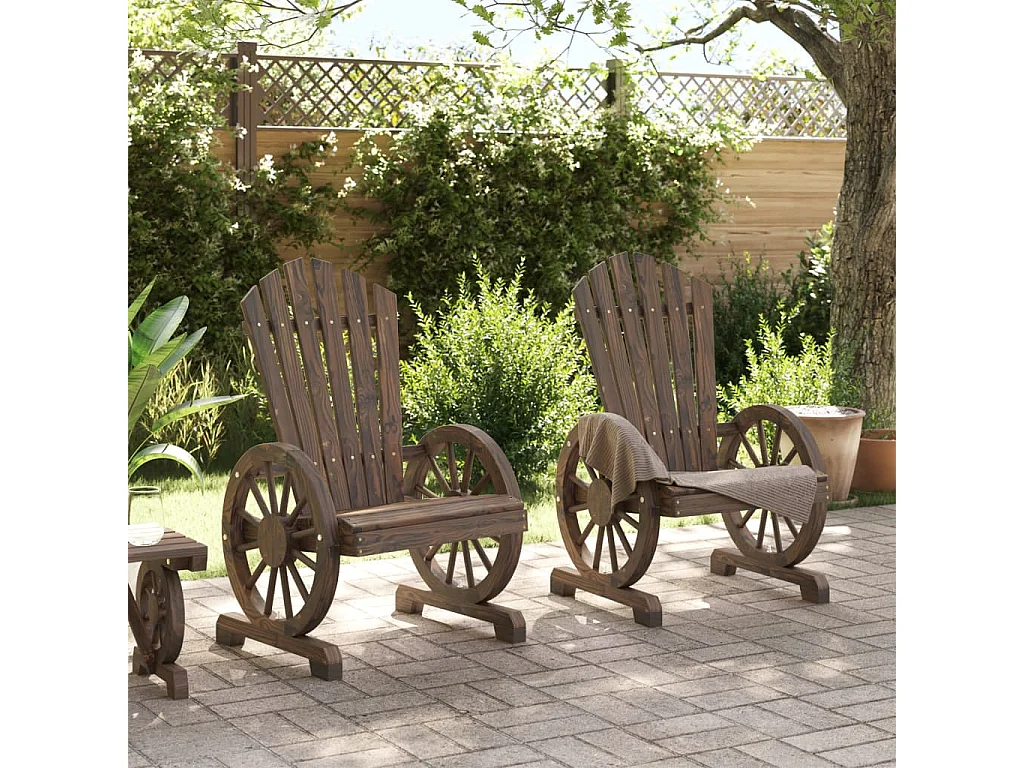 Chaise de jardin Adirondack 2 pc bois de sapin massif