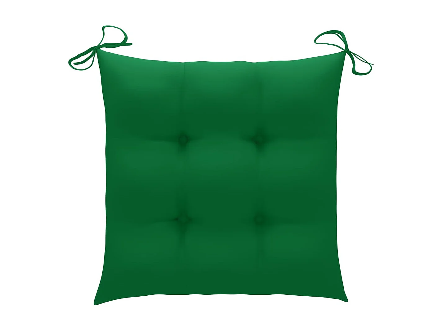 Chaise de jardin avec coussin vert 6 pc Bois de teck massif 3