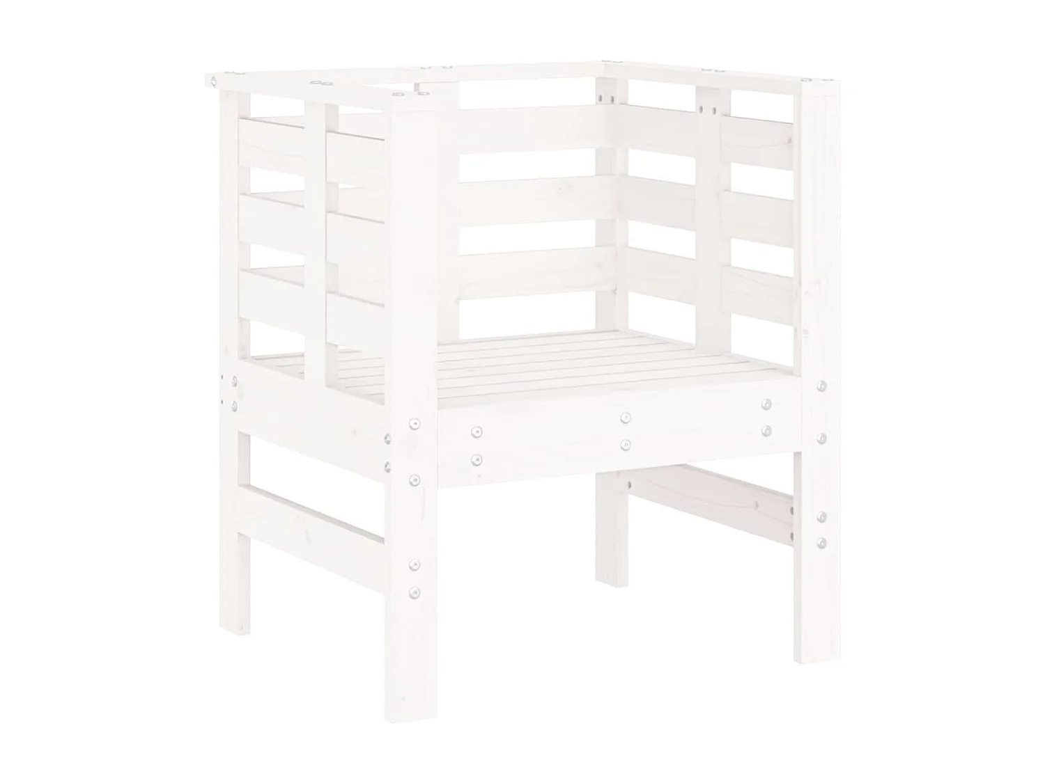 Chaise de jardin lot de 2 blanc 61,5x53x71 bois pin massif
