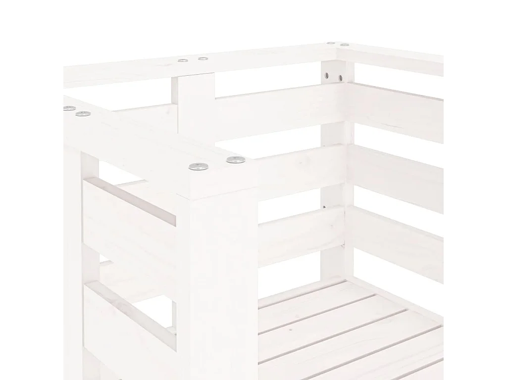 Chaise de jardin lot de 2 blanc 61,5x53x71 bois pin massif