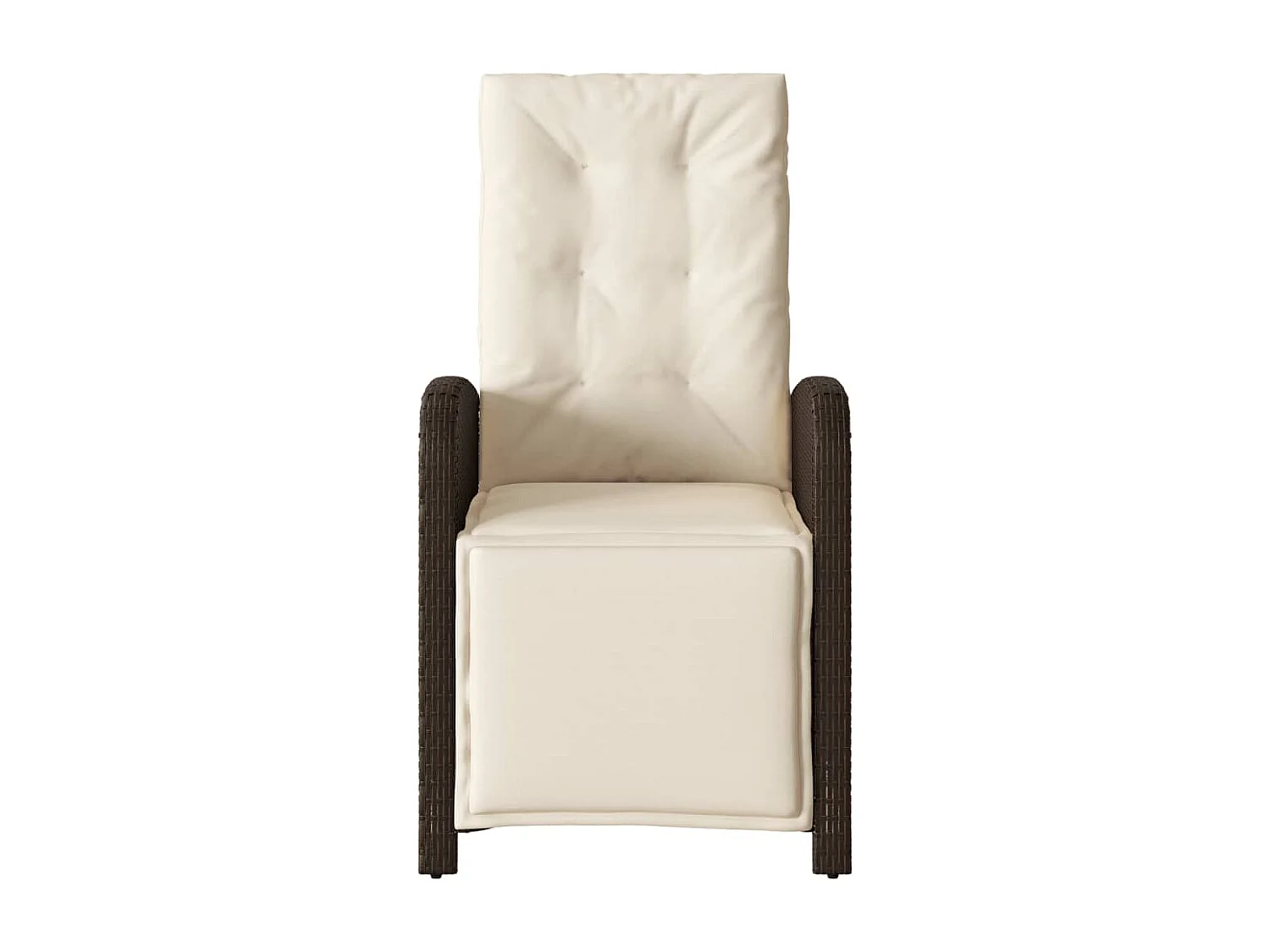 Chaise inclinable de jardin lot de 2 avec repose-pied rotin