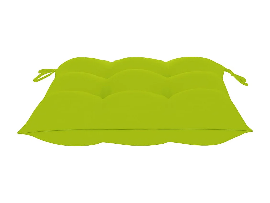 Chaise de jardin 2 pc avec coussin vert vif Teck massif 6