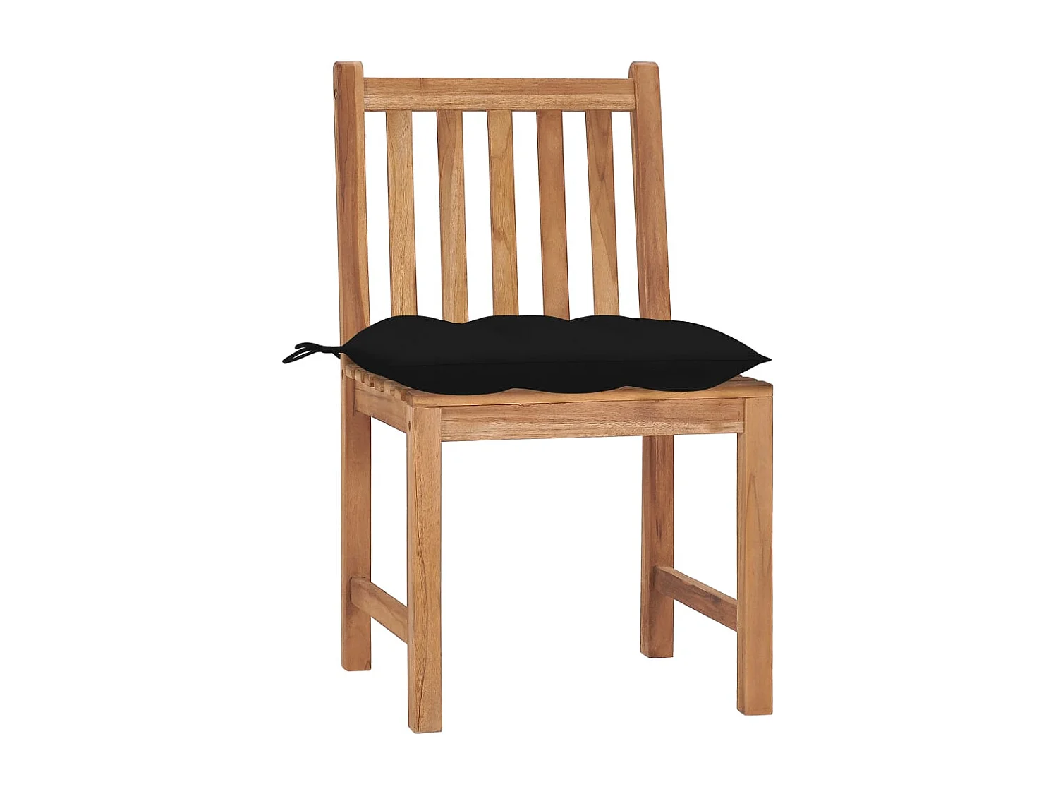 Chaise de jardin 2 pc avec coussin Bois de teck massif 8
