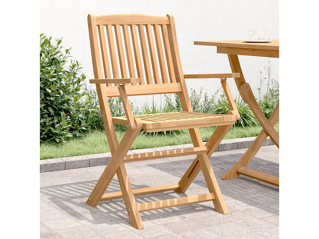 Chaise pliable de jardin 4 pc bois massif d'acacia