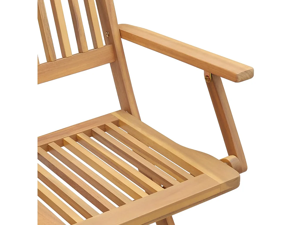 Chaise pliable de jardin 4 pc bois massif d'acacia