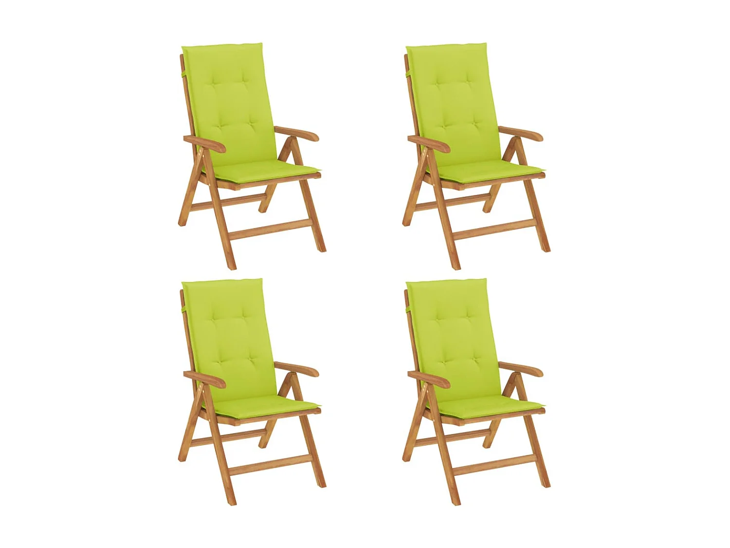 Chaise de jardin inclinable 4pc et coussin bois massif teck