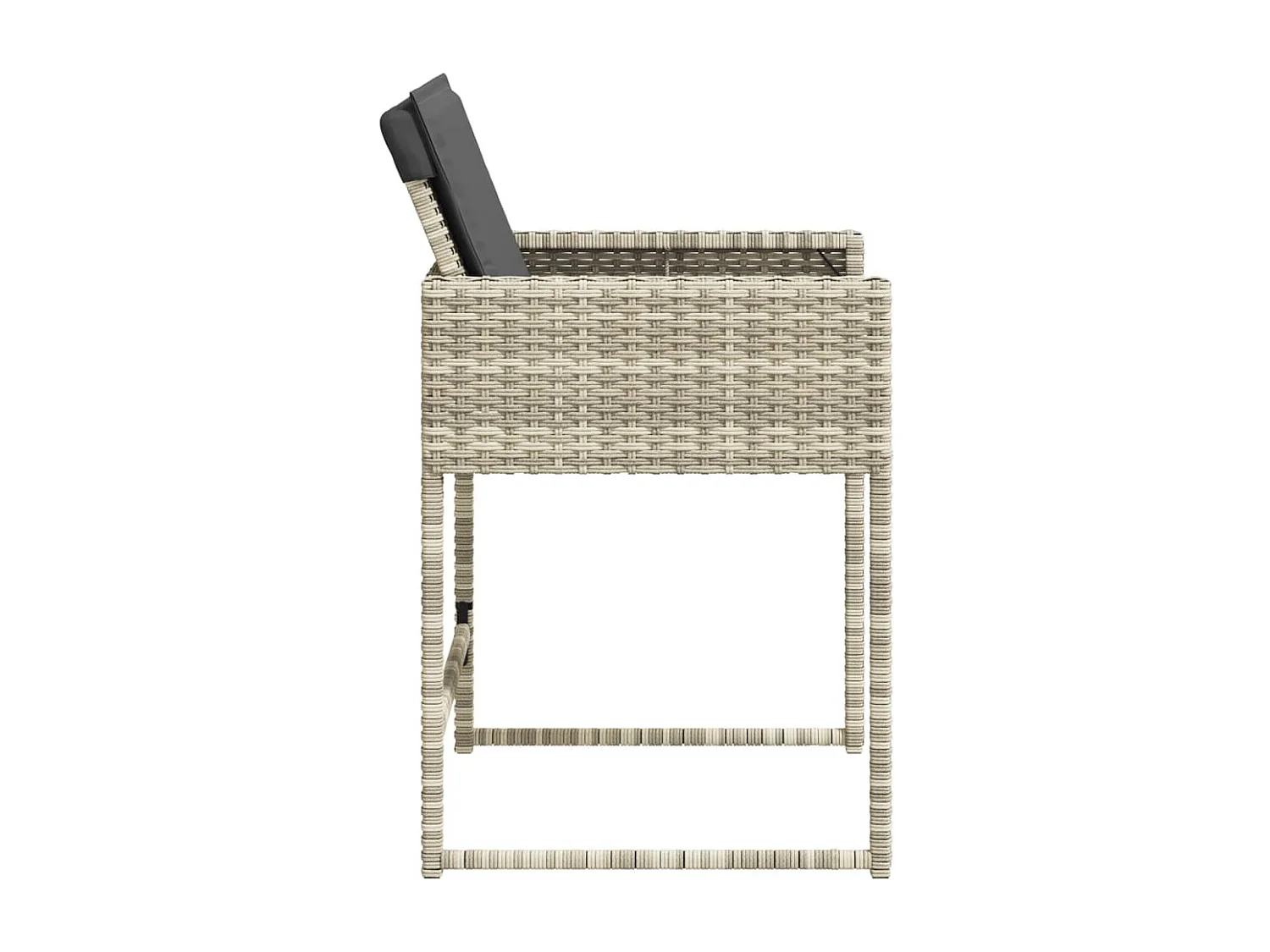 Chaise de jardin avec coussin 4 pc gris clair résine tressée