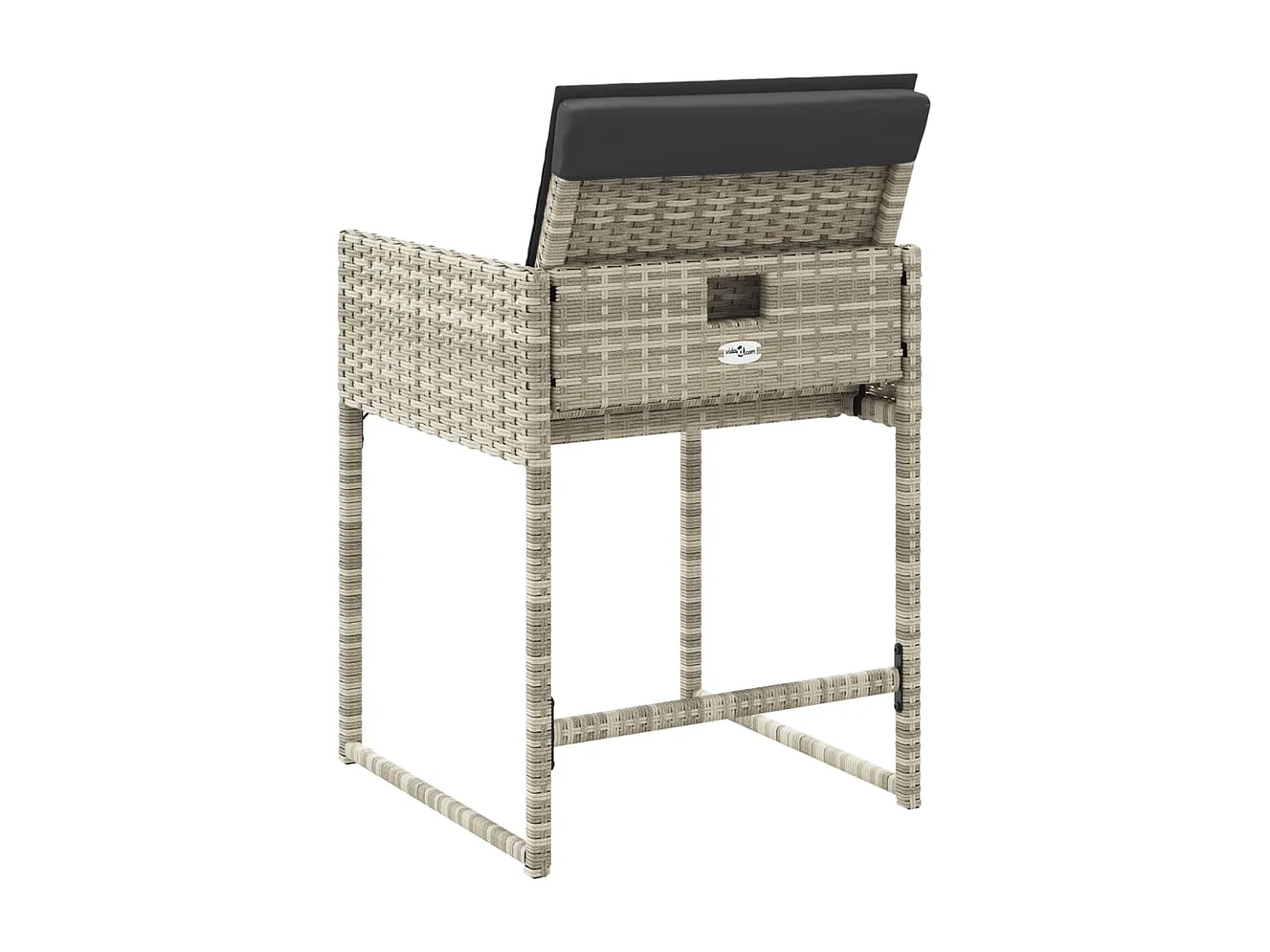 Chaise de jardin avec coussin 4 pc gris clair résine tressée