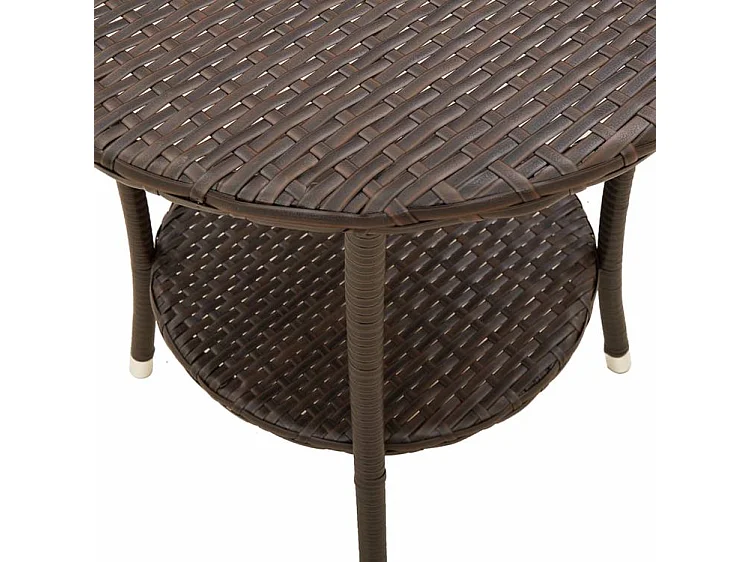 Chaise de jardin inclinable lot de 2 et table résine tressée