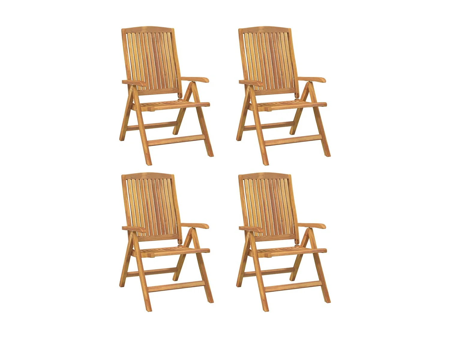 Chaise de jardin inclinable 4pc et coussin bois massif teck
