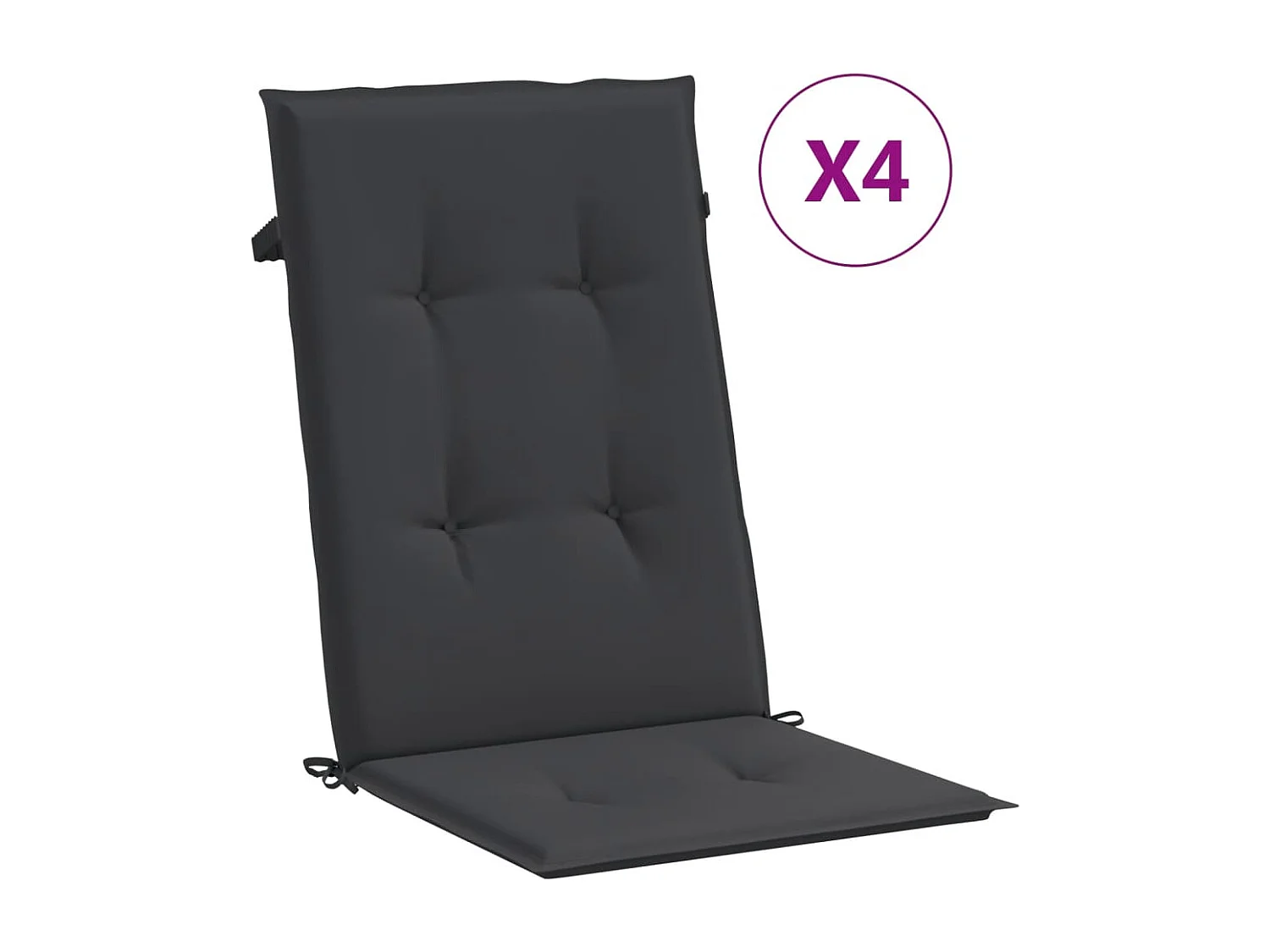 Chaise de jardin inclinable 4pc et coussin bois massif teck