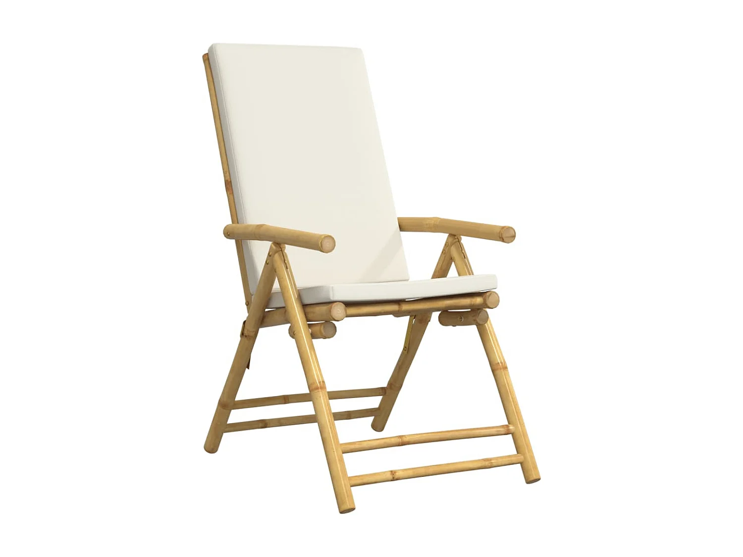 Chaise de bistro pliante lot de 6 et coussin blanc crème