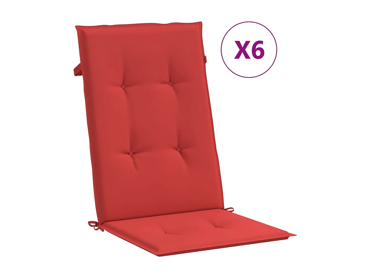 Chaise de jardin inclinable et coussin lot de 6 bois teck