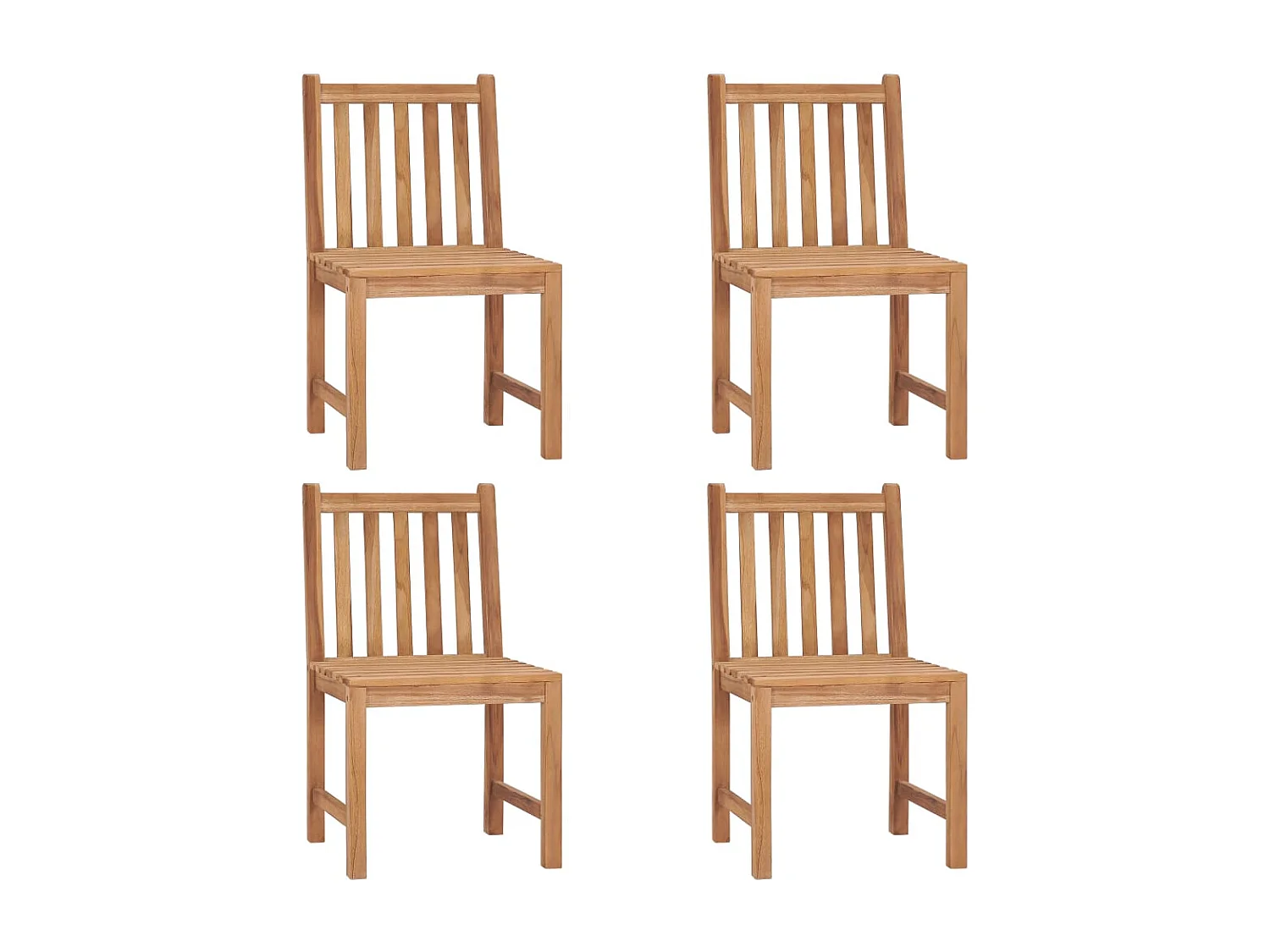 Chaise de jardin 4 pc avec coussin Bois de teck massif 13