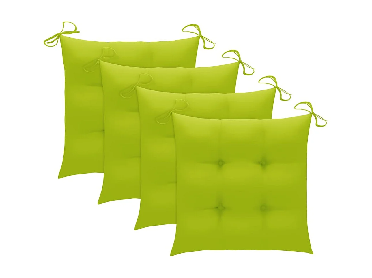 Chaise de jardin 4 pc avec coussin Bois de teck massif 13