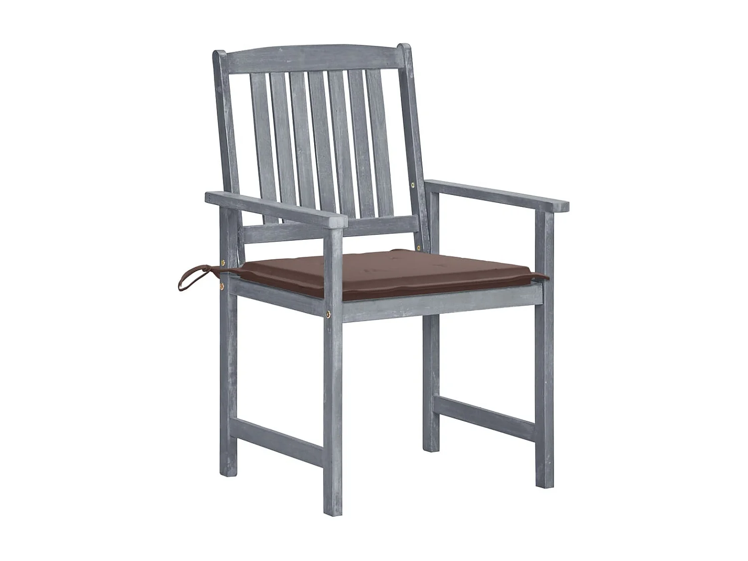 Chaise de jardin avec coussin 8 pc Bois d'acacia solide Gris 15