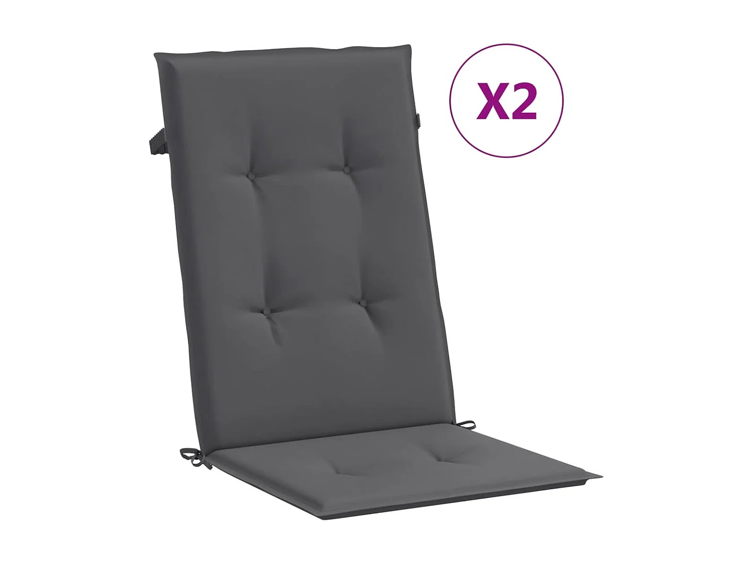 Chaise de jardin inclinable 2pc et coussin bois massif teck