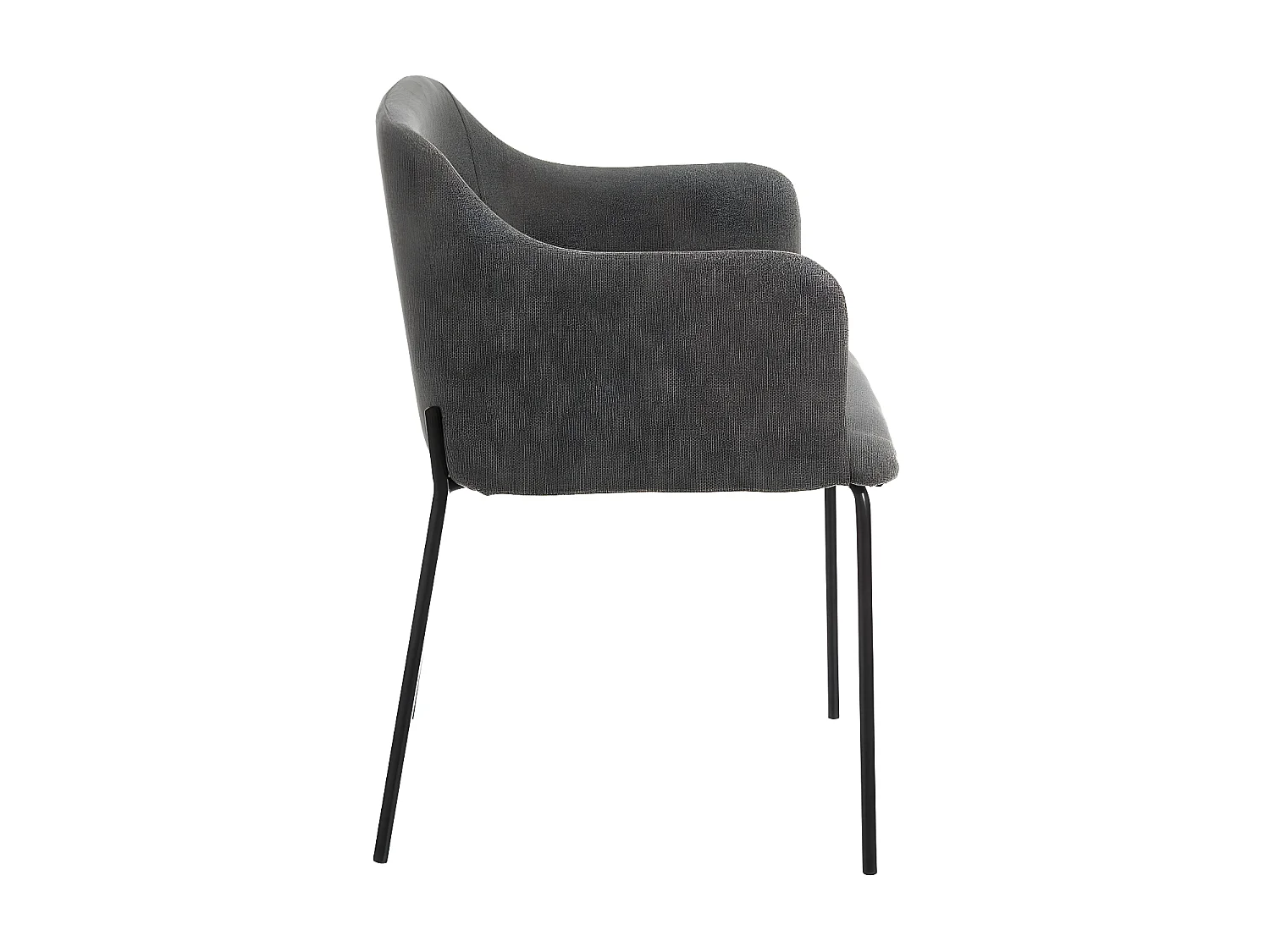 Duo de Fauteuils Tissu gris foncé/Métal noir - CIOP