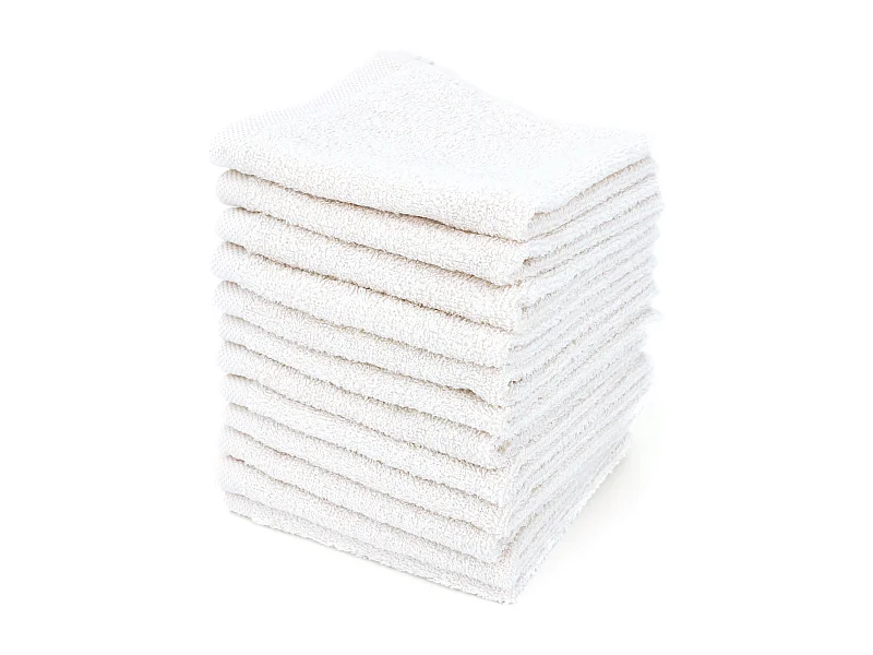 Lot de 12 serviettes invité 30x30 cm ALPHA blanc