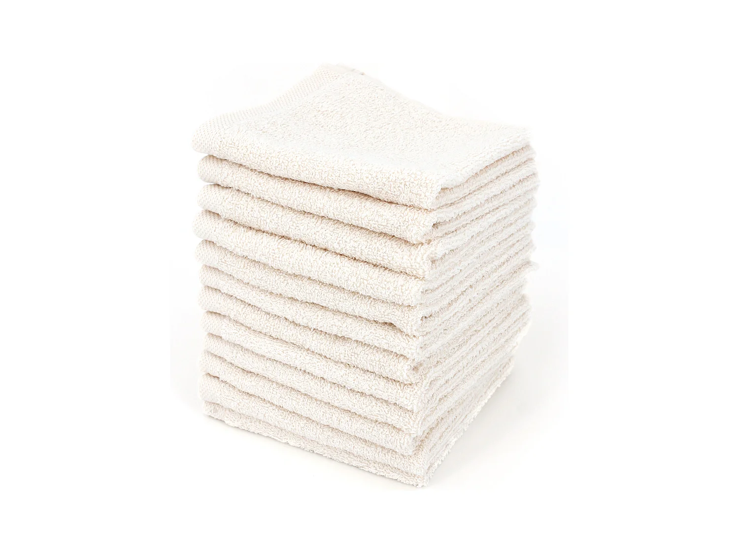 Lot de 12 serviettes invité 30x30 cm ALPHA ivoire