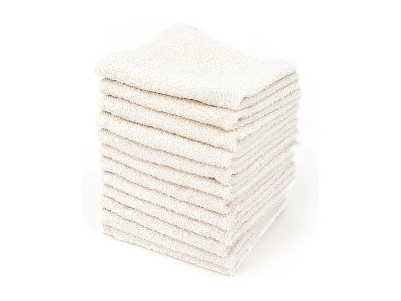 Lot de 12 serviettes invité 30x30 cm ALPHA ivoire