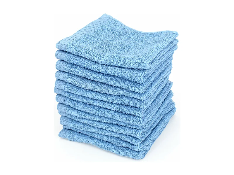 Lot de 12 serviettes invité 30x30 cm ALPHA bleu Ciel