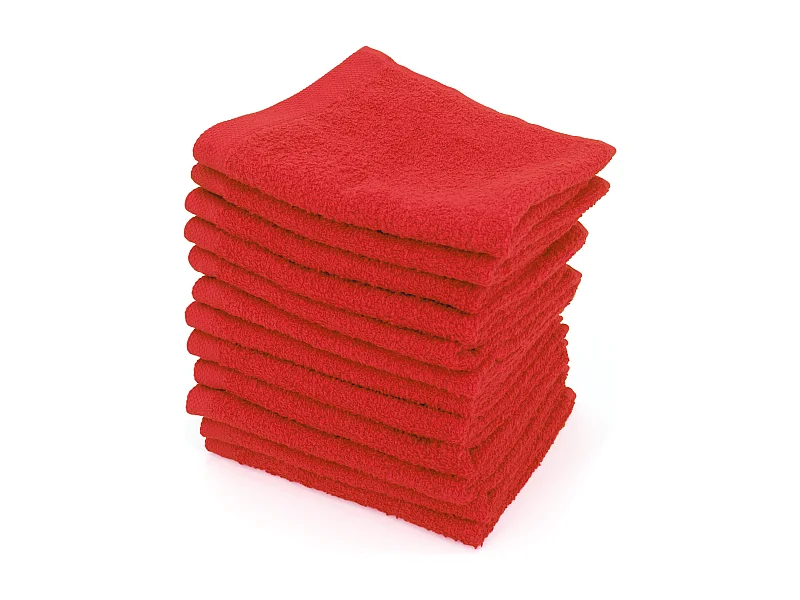 Lot de 12 serviettes invité 30x30 cm ALPHA rouge