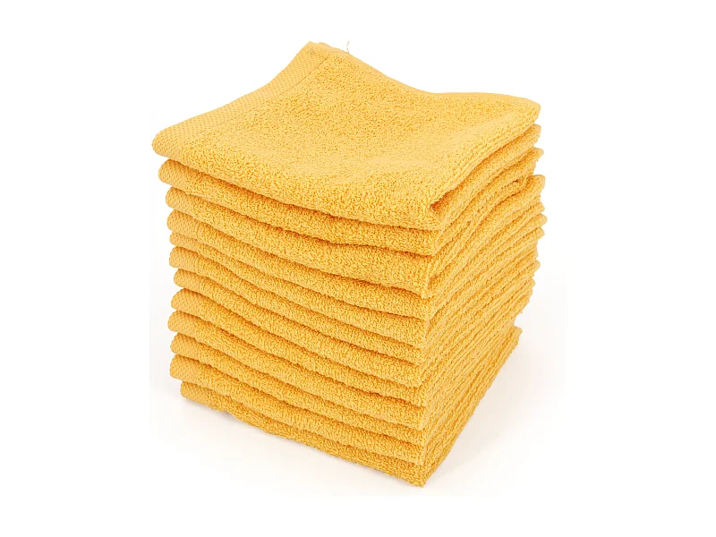 Lot de 12 serviettes invité 30x30 cm ALPHA jaune Or
