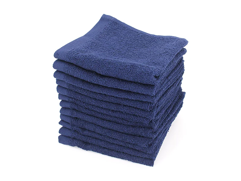 Lot de 12 serviettes invité 30x30 cm ALPHA bleu Marine