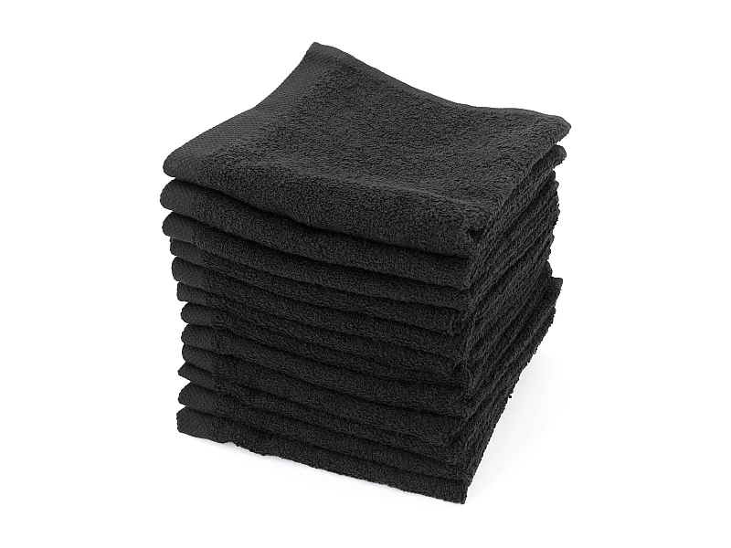 Lot de 12 serviettes invité 30x30 cm ALPHA noir
