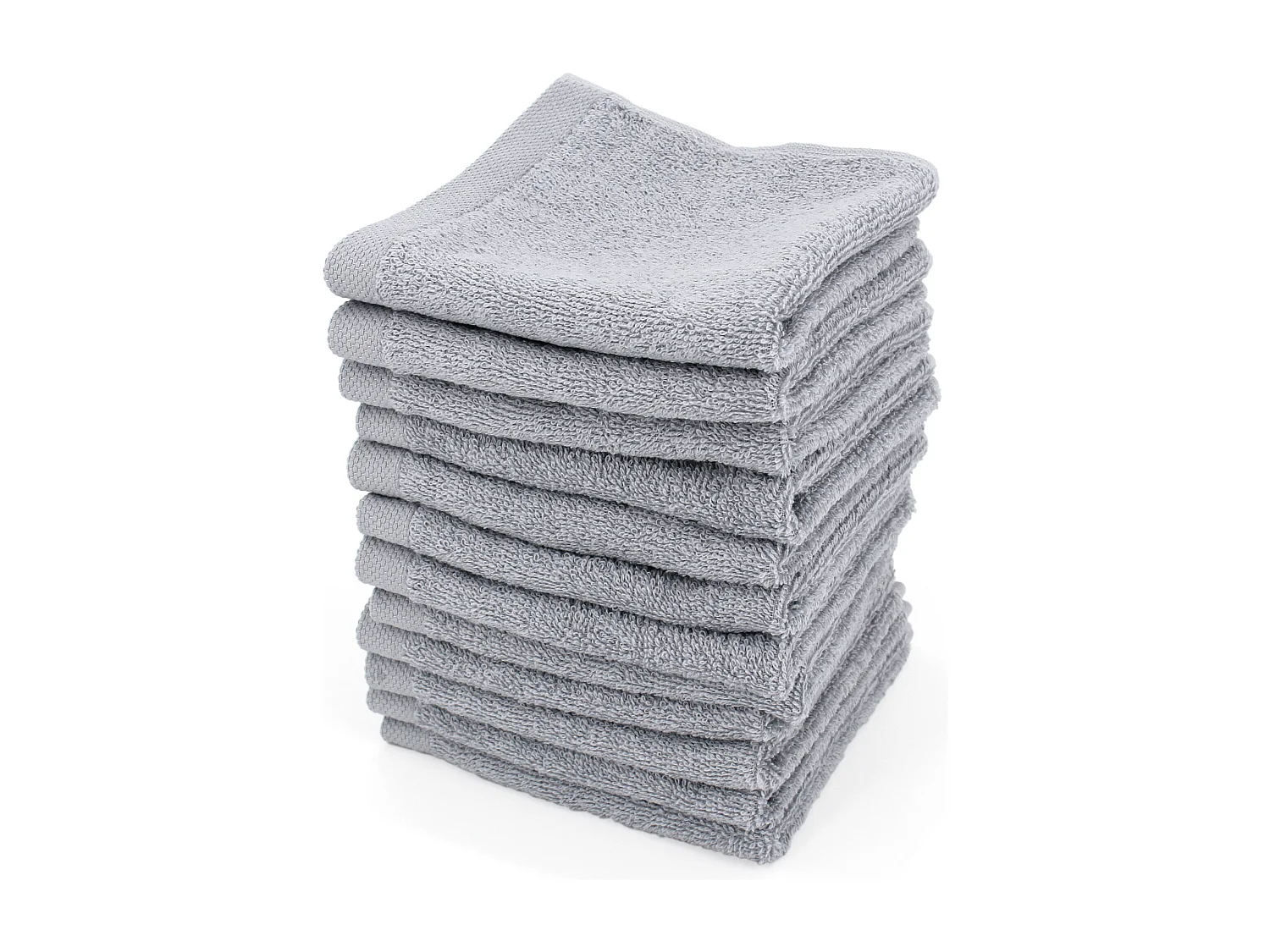 Lot de 12 serviettes invité 30x30 cm ALPHA gris Argent