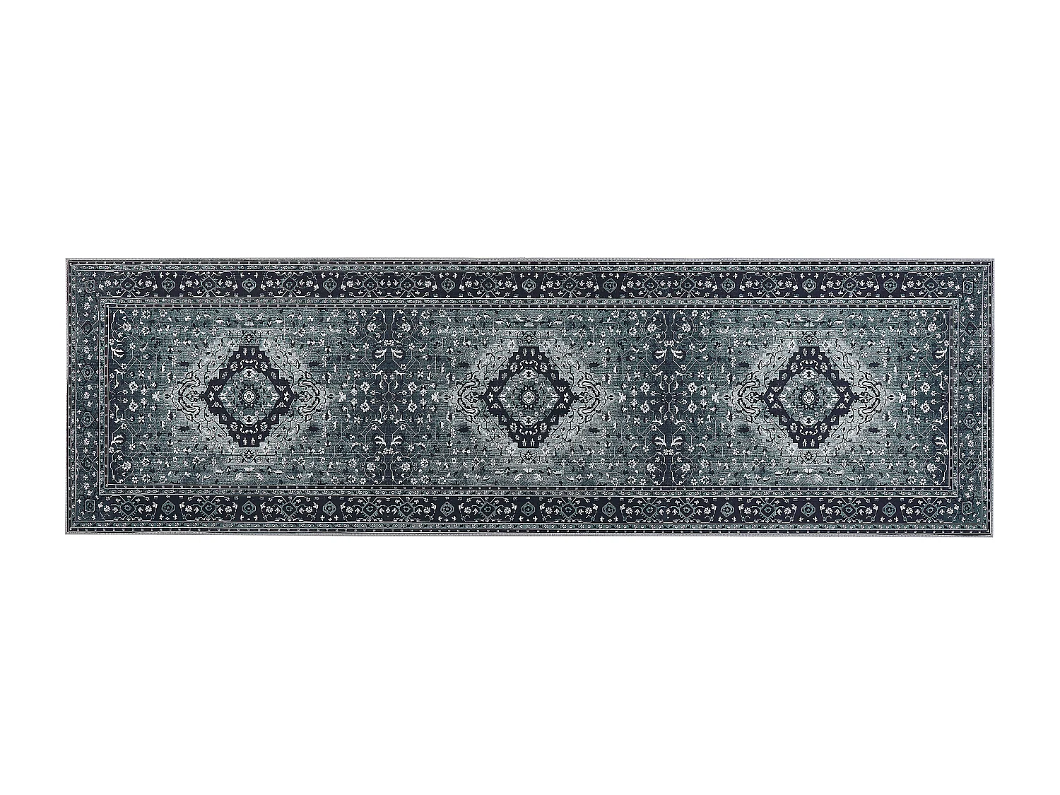 Vloerkleed polyester grijs 60 x 200 cm VADKADAM