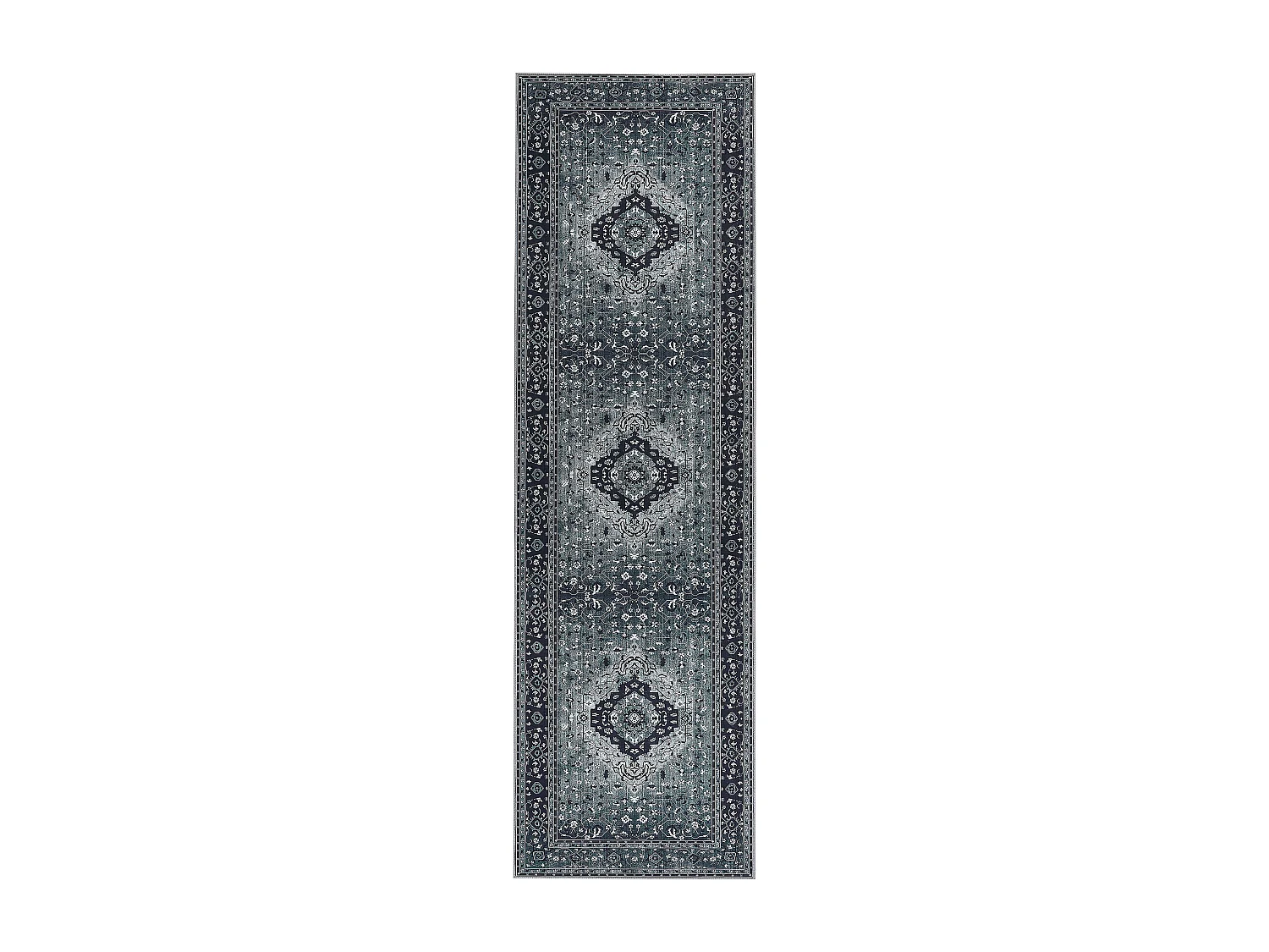 Vloerkleed polyester grijs 60 x 200 cm VADKADAM