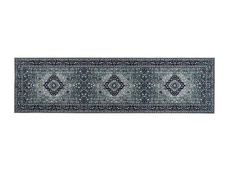 Teppich Läufer grau Muster orientalisch rutschfest 80 x 300 cm Vintage Vadkadam
