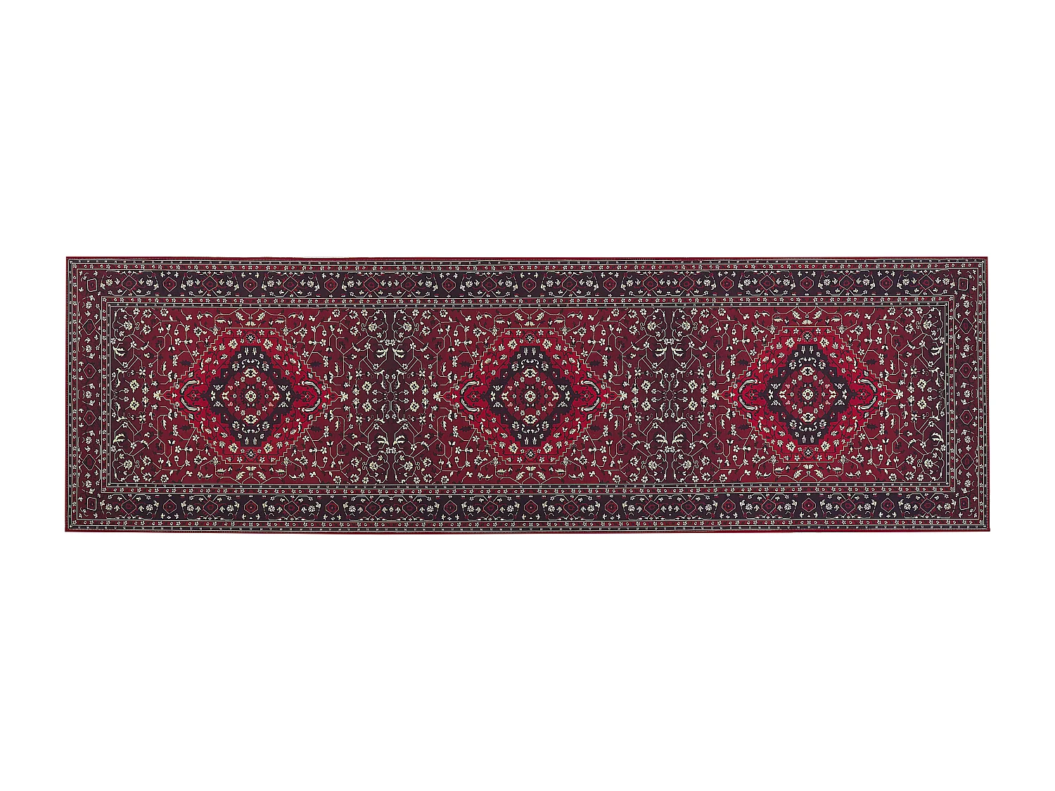 Vloerkleed polyester rood 60 x 200 cm VADKADAM