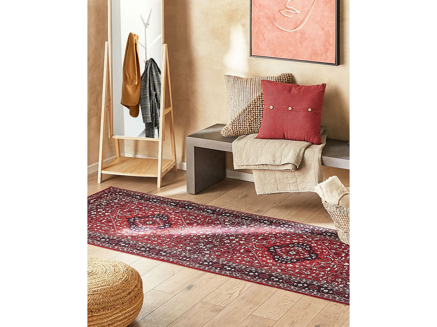Dywan 80 x 300 cm czerwony VADKADAM
