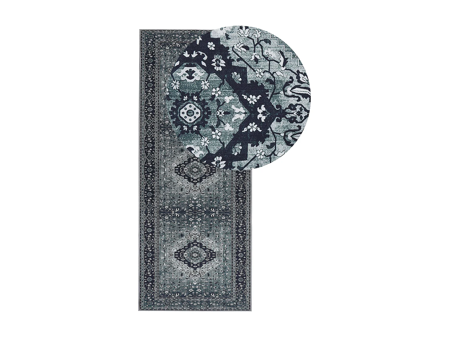 Vloerkleed polyester grijs 80 x 200 cm VADKADAM