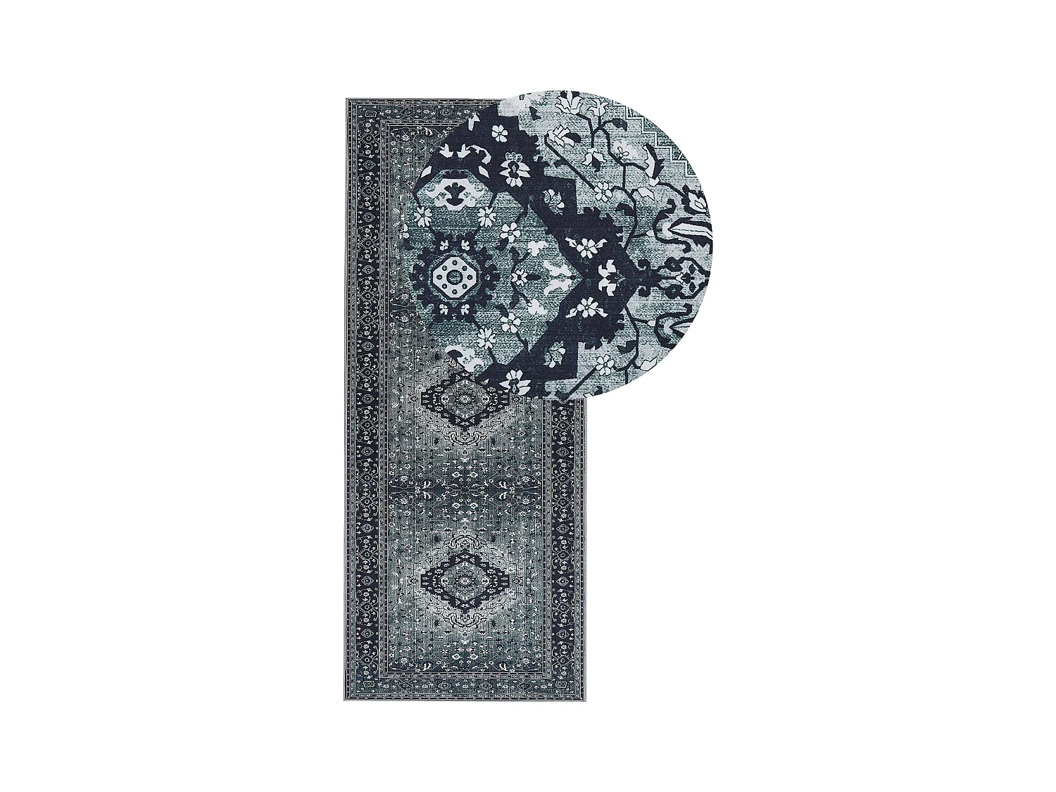 Vloerkleed polyester grijs 80 x 200 cm VADKADAM