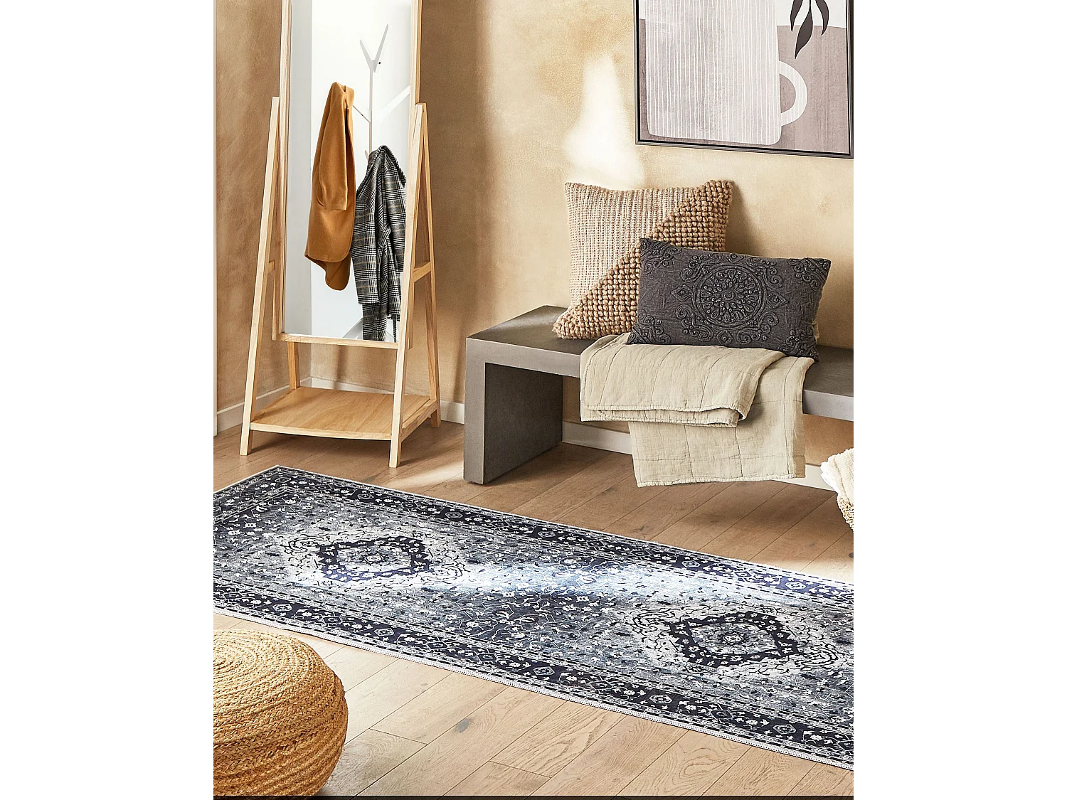 Alfombra gris/blanco/negro 80 x 240 cm VADKADAM